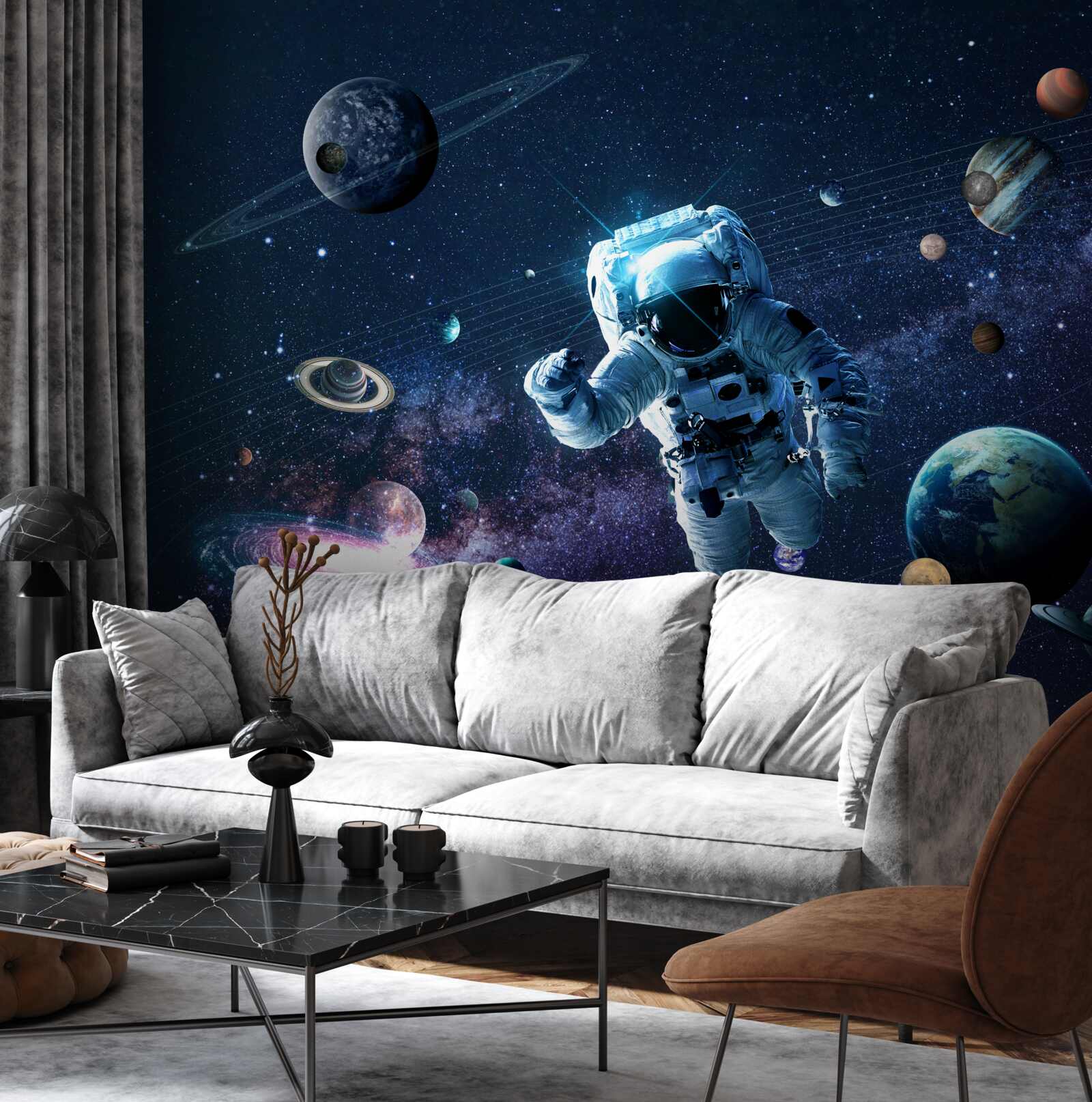 Papier peint astronaute dans l'univers