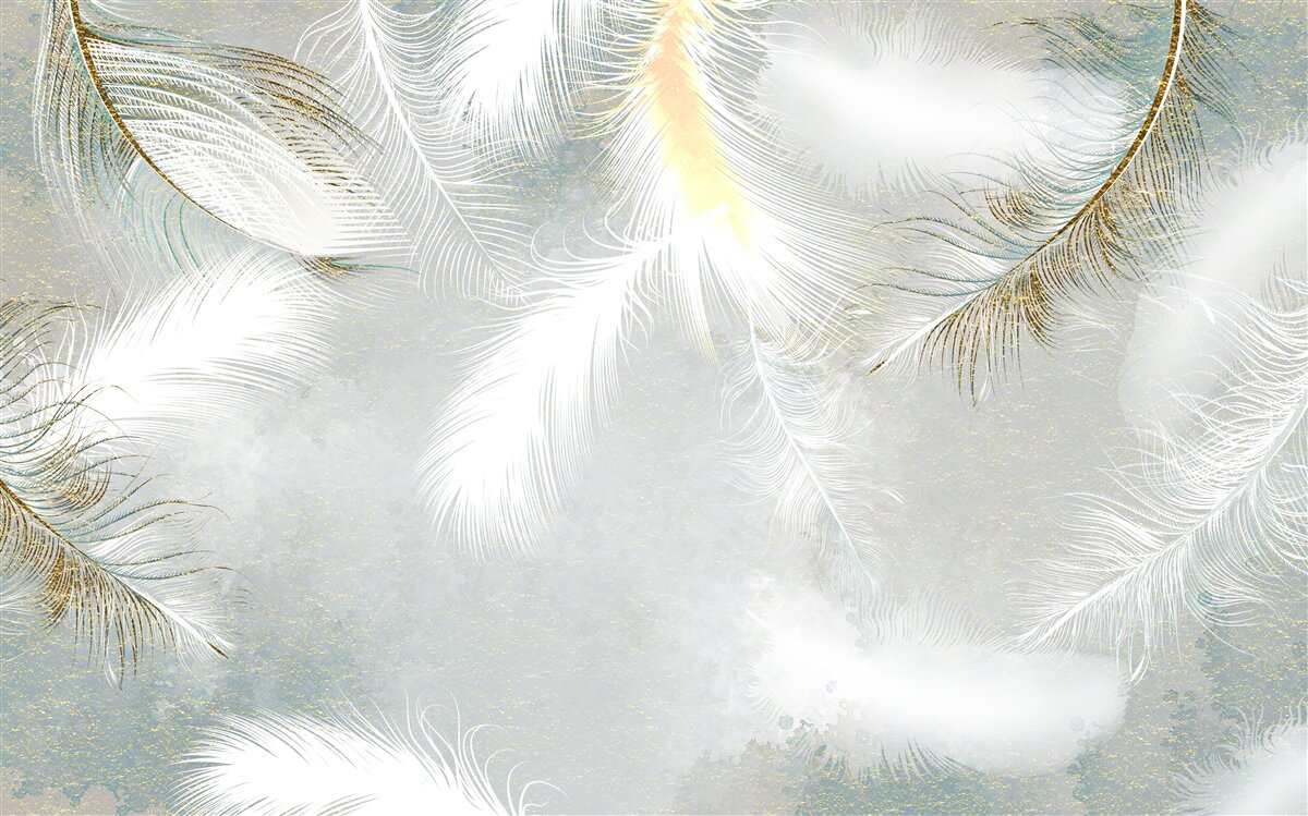 Papier peint fond composé de plumes abstraites lumineuses