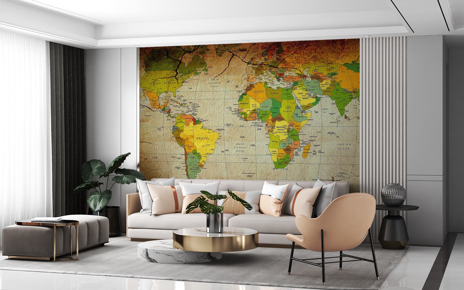 Papier peint carte géographique du monde