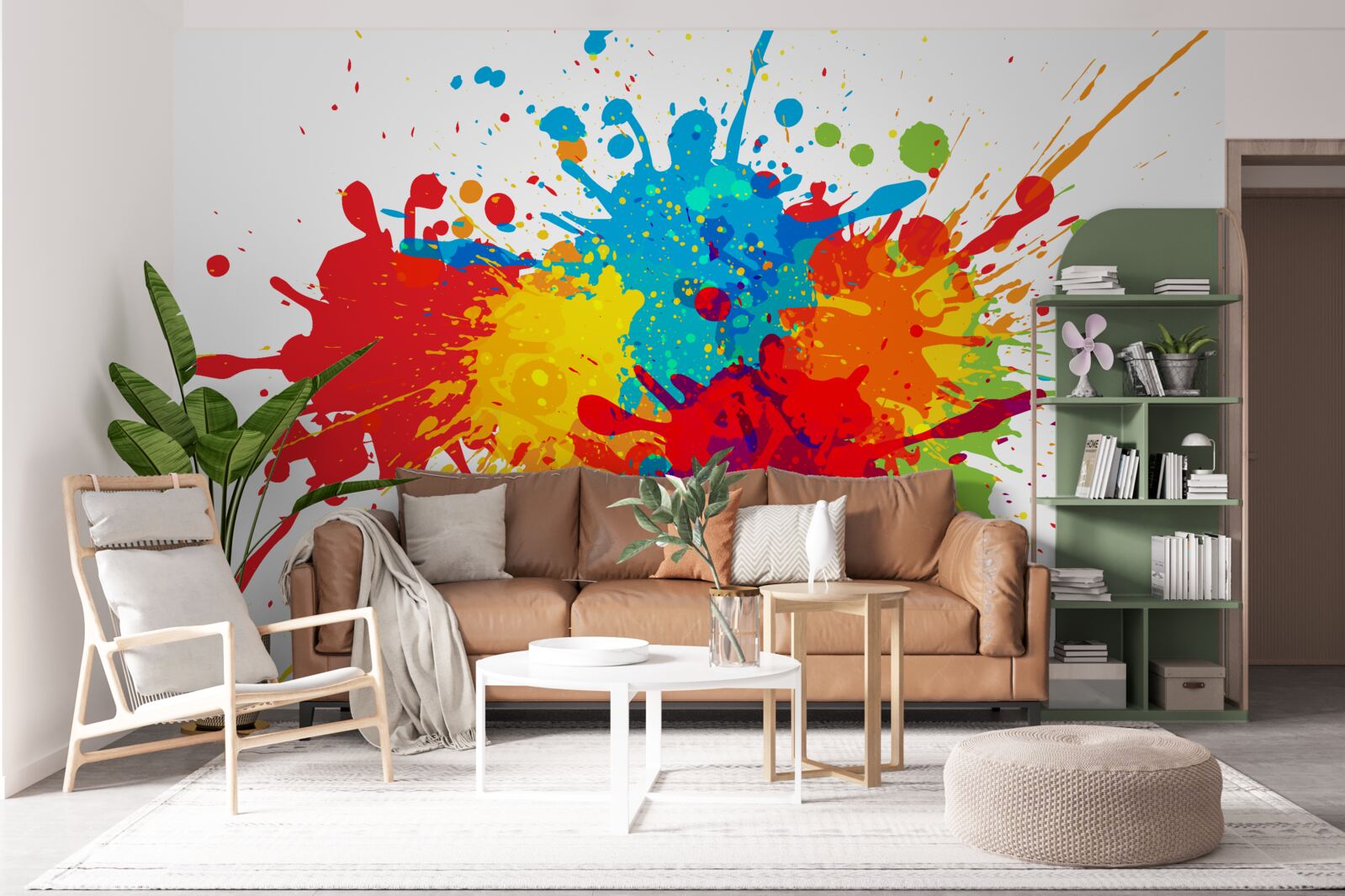 Papier peint explosion de teintes vives