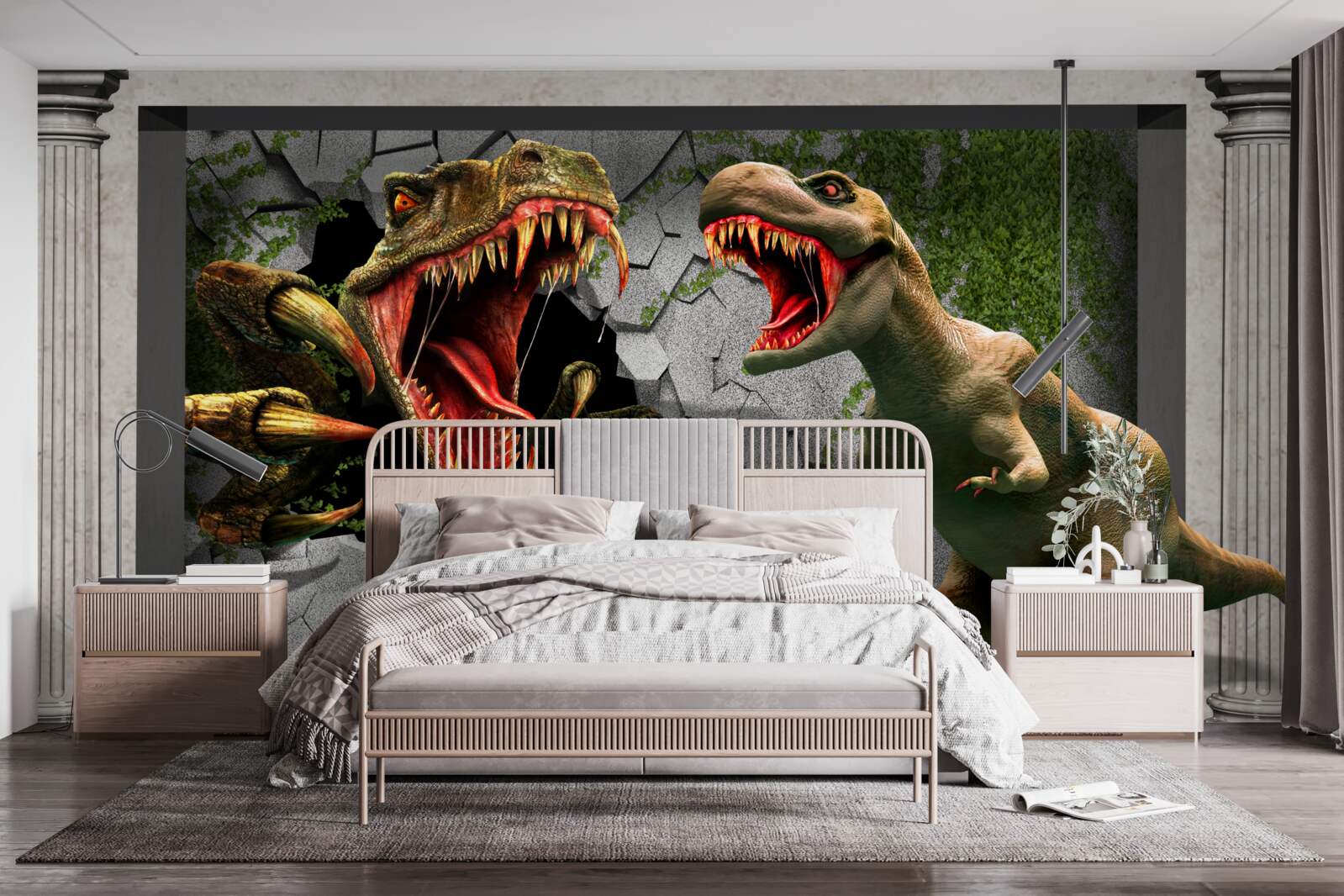 Papier peint dinosaures agités dans l'arc