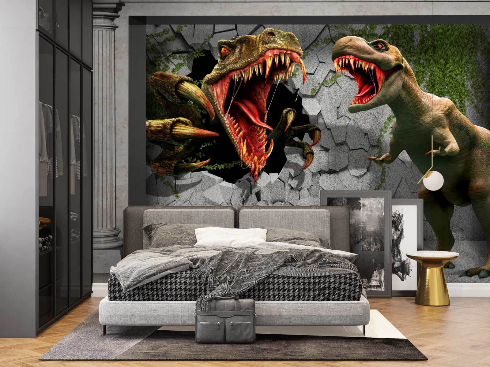 Papier peint dinosaures agités dans l'arc