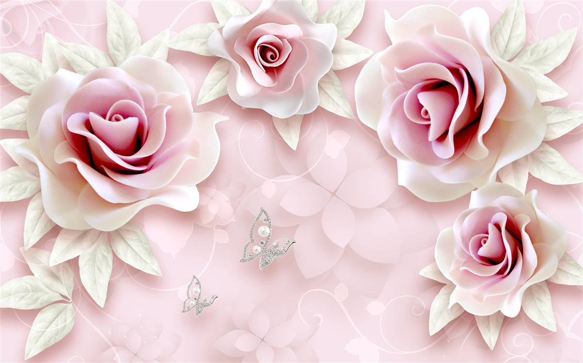 Papier peint Rose porcelaine élégant dans des tons lilas doux