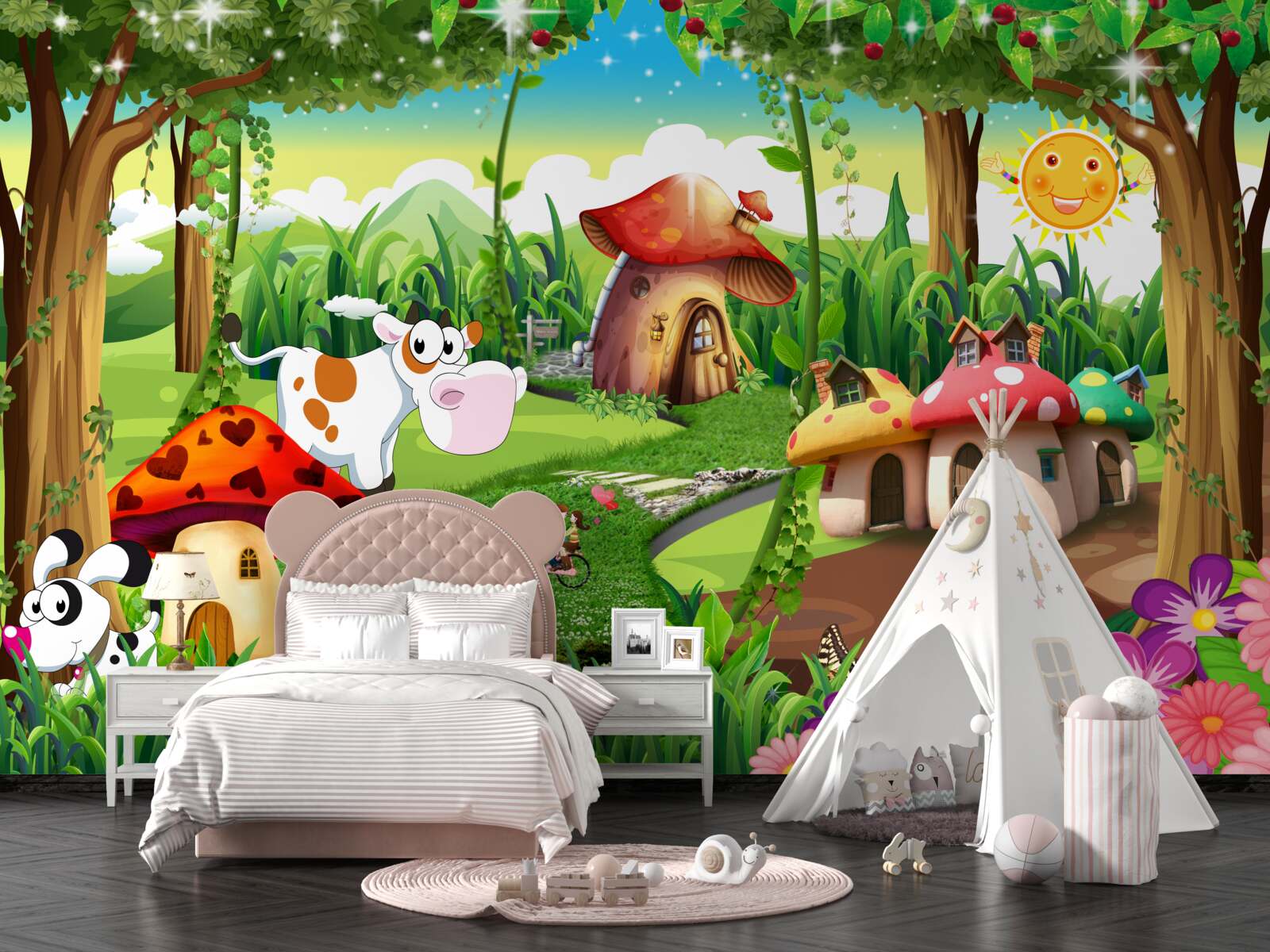 Papier peint royaume magique pour les enfants