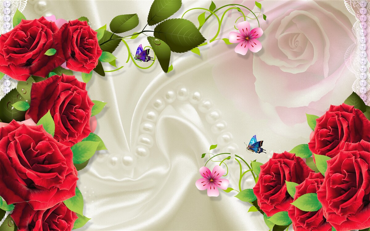 Papier peint le syndrome de la pierre et de la rose rouge