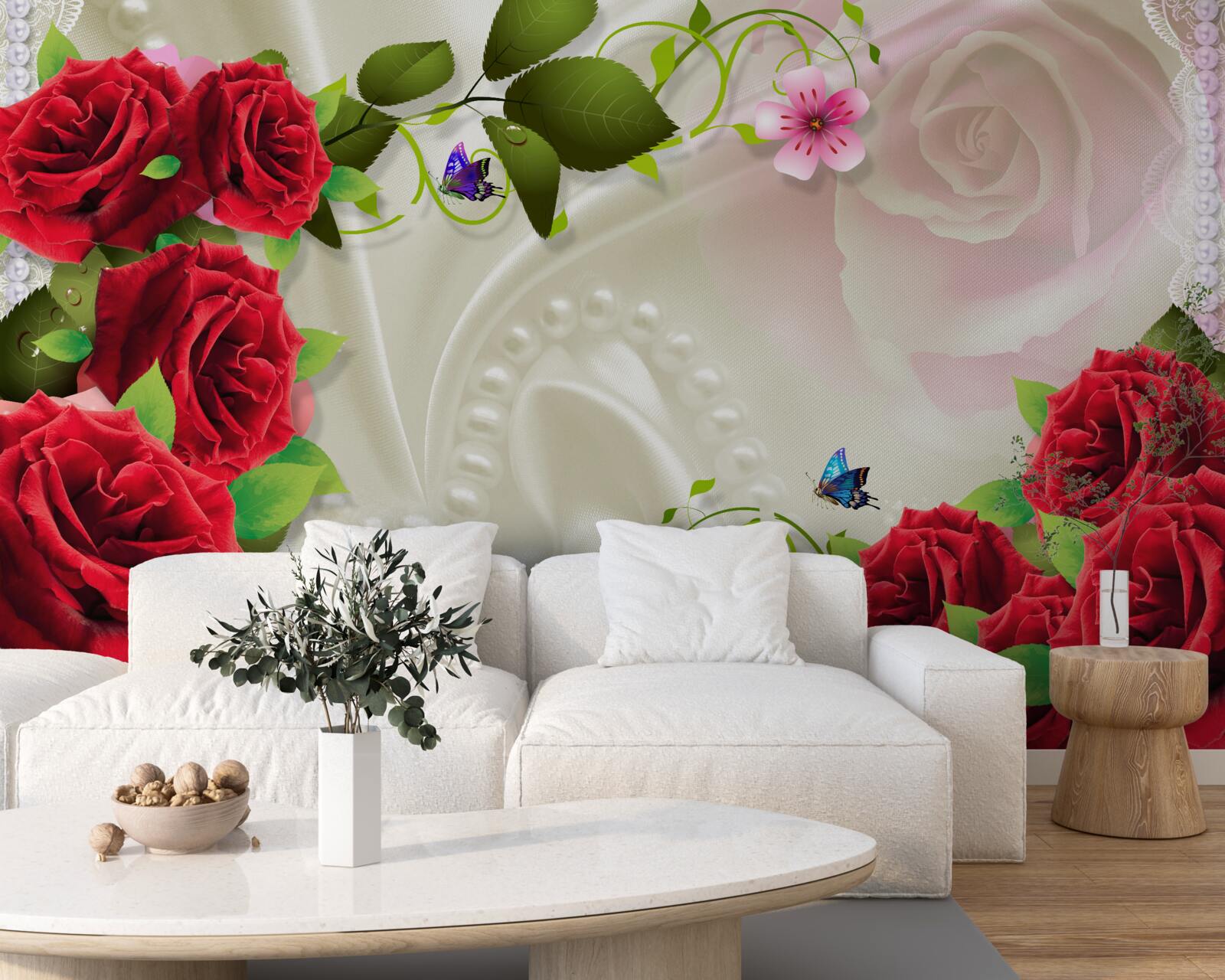 Papier peint le syndrome de la pierre et de la rose rouge