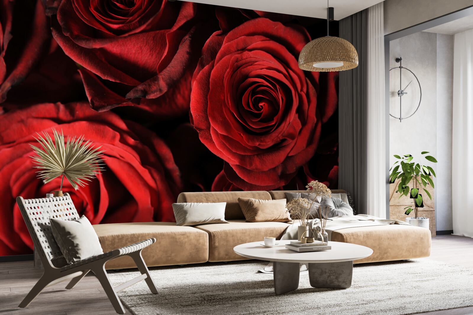 Papier peint la rose rouge est l'incarnation de la beauté