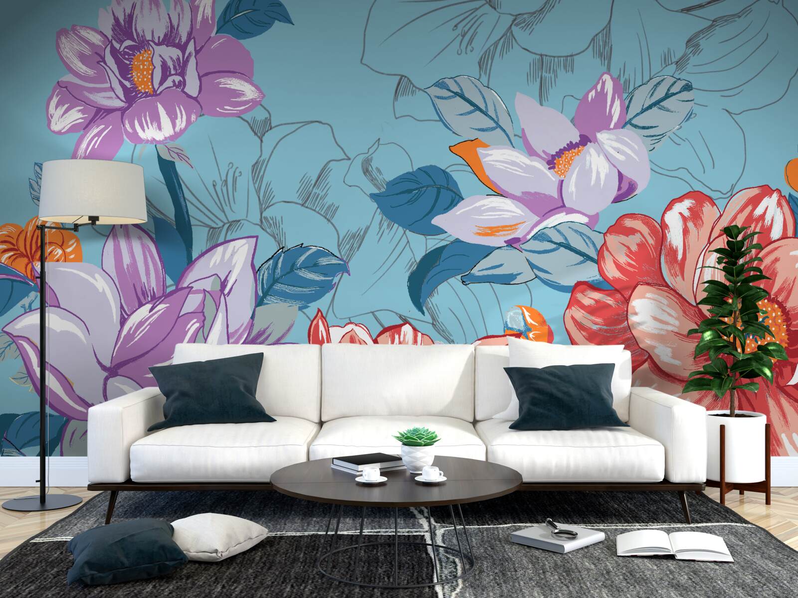 Papier peint Les fleurs vues de près impressionnent par leur beauté