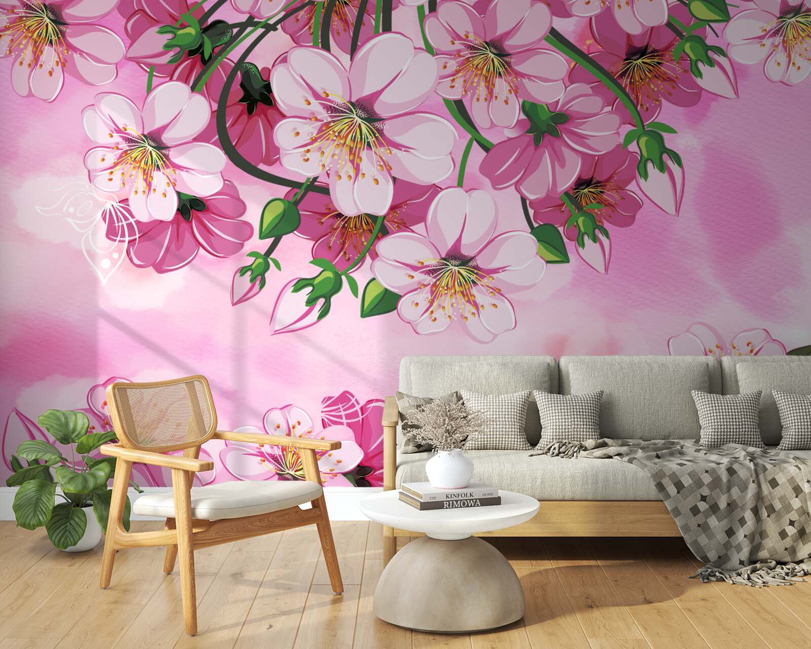Papier peint Cerisiers japonais en fleurs