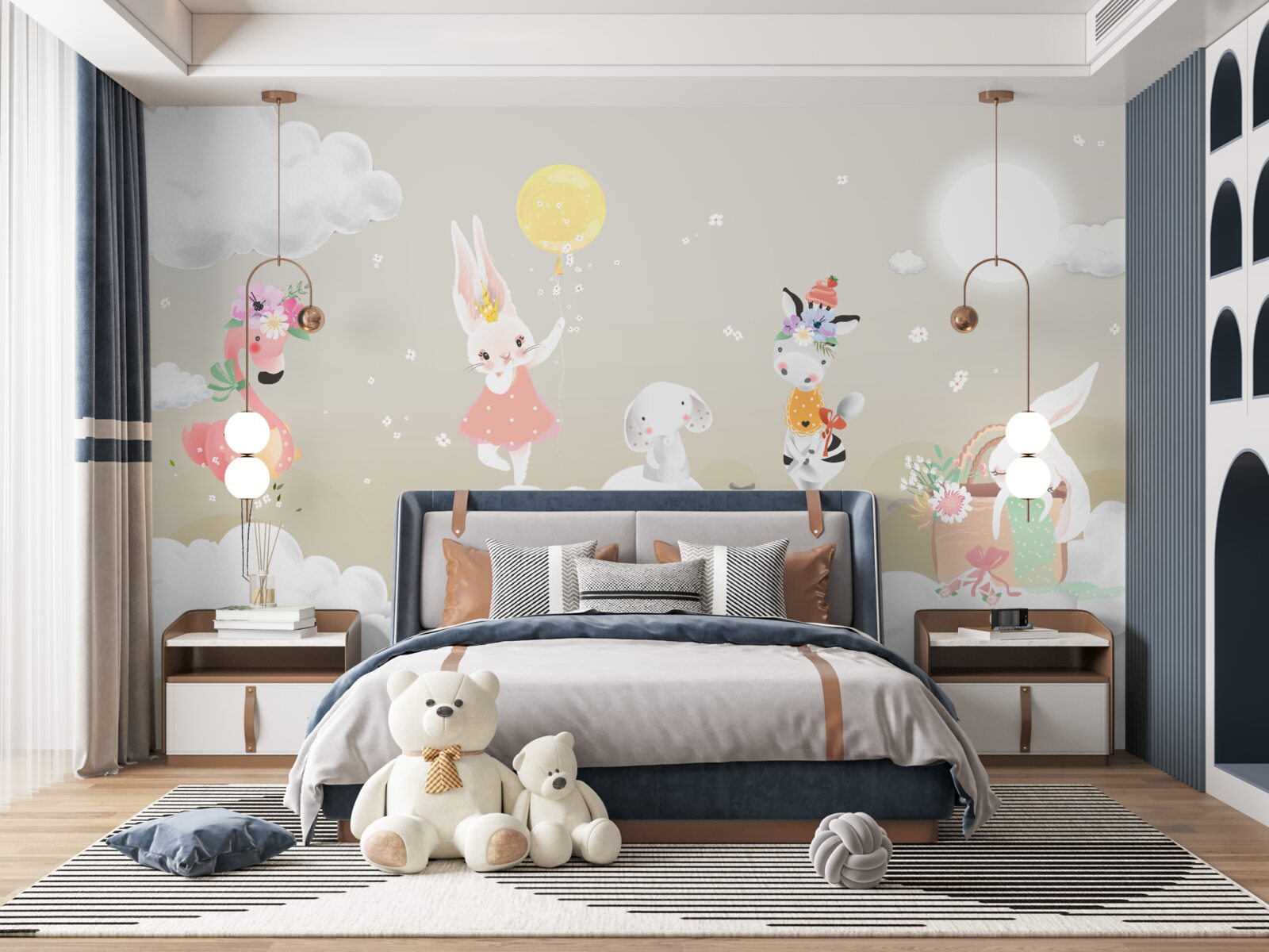 Papier peint animaux dans les nuages