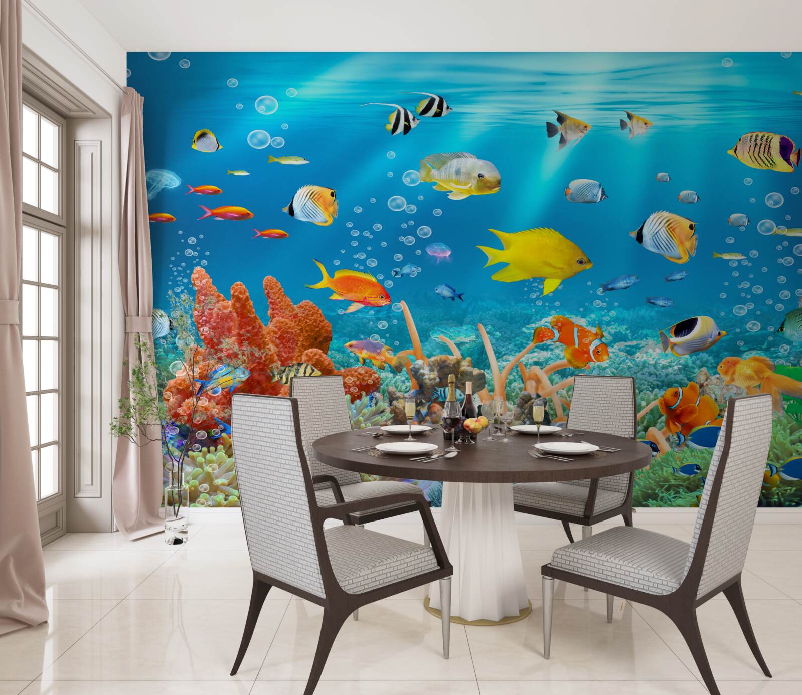 Papier peint diversité des poissons sous l'eau