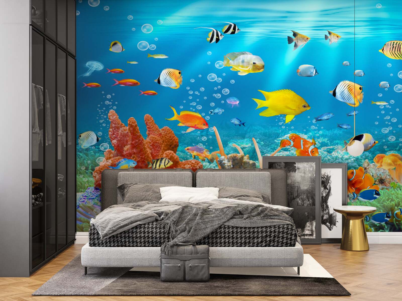 Papier peint diversité des poissons sous l'eau