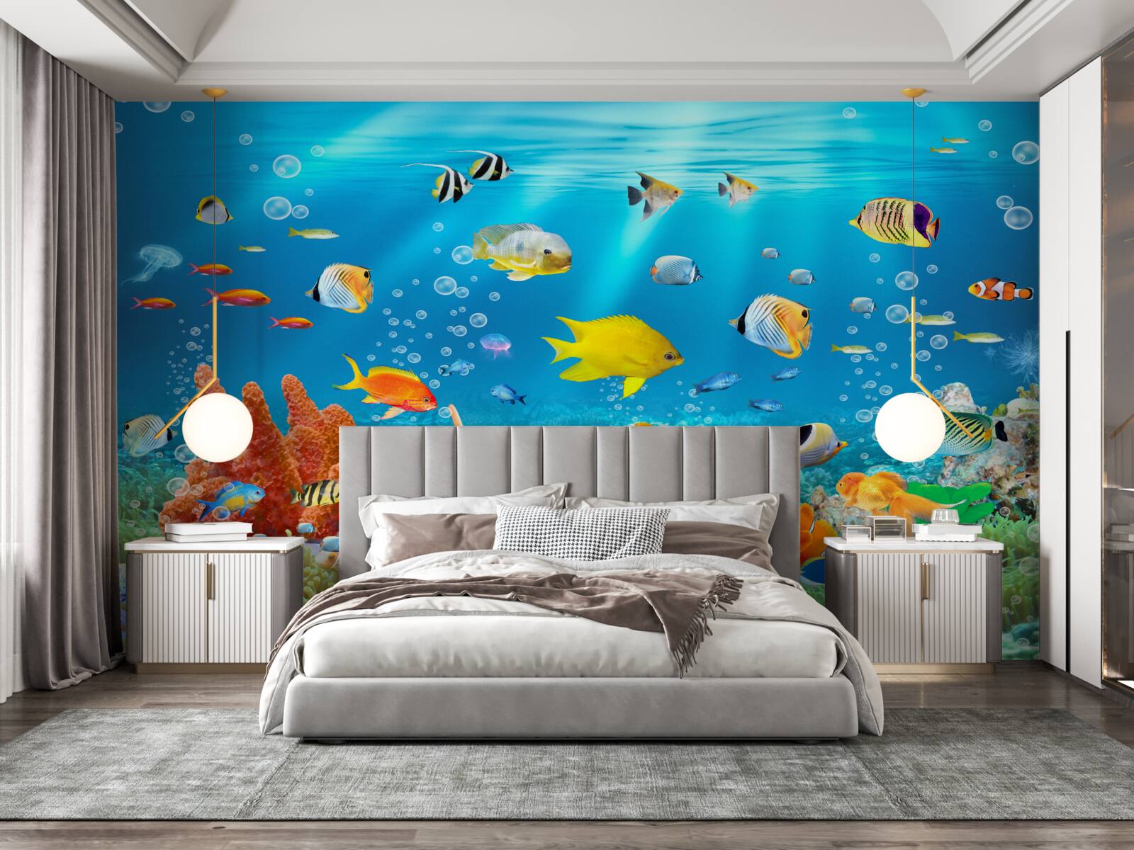 Papier peint diversité des poissons sous l'eau