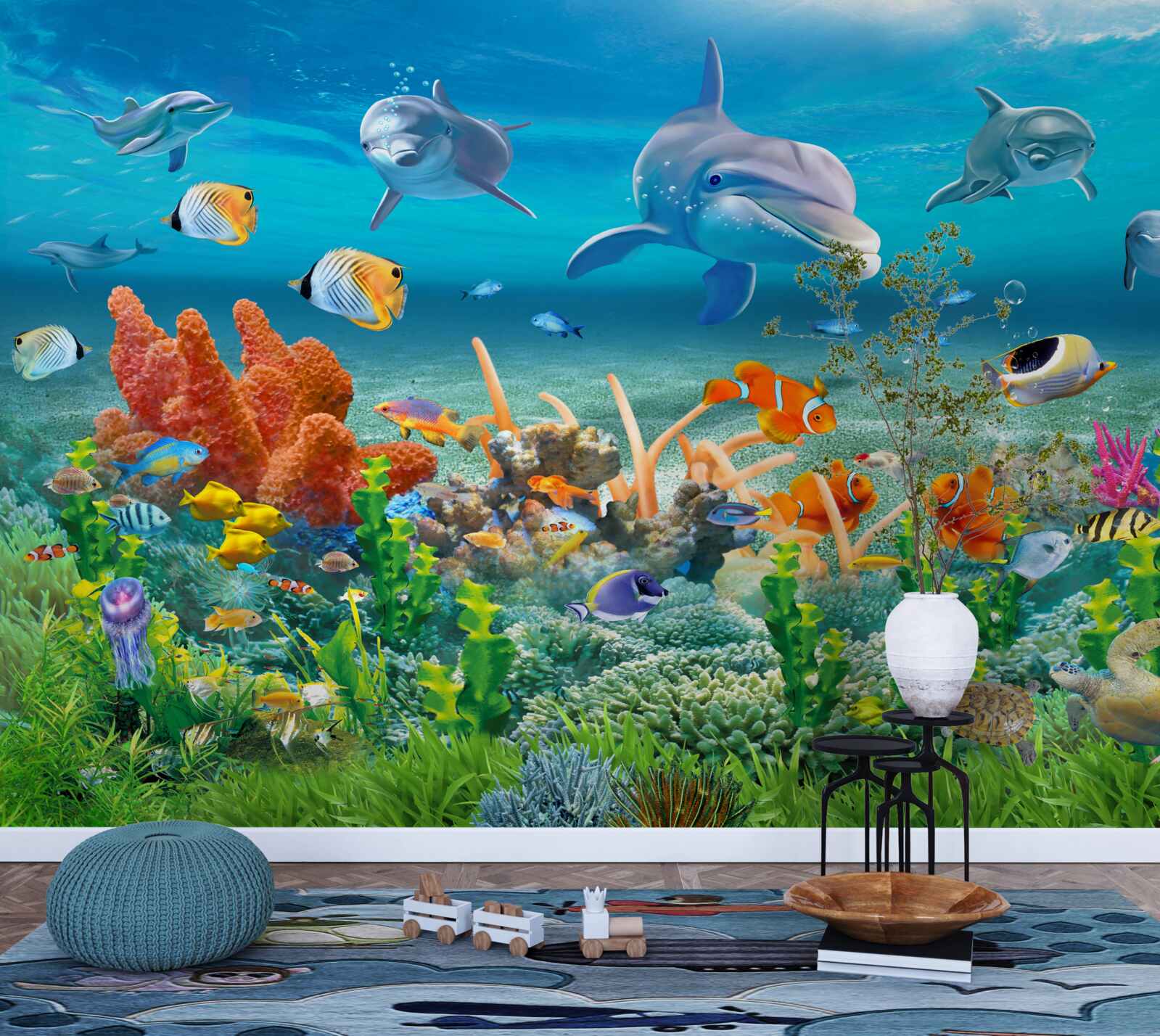 Papier peint un univers sous-marin coloré
