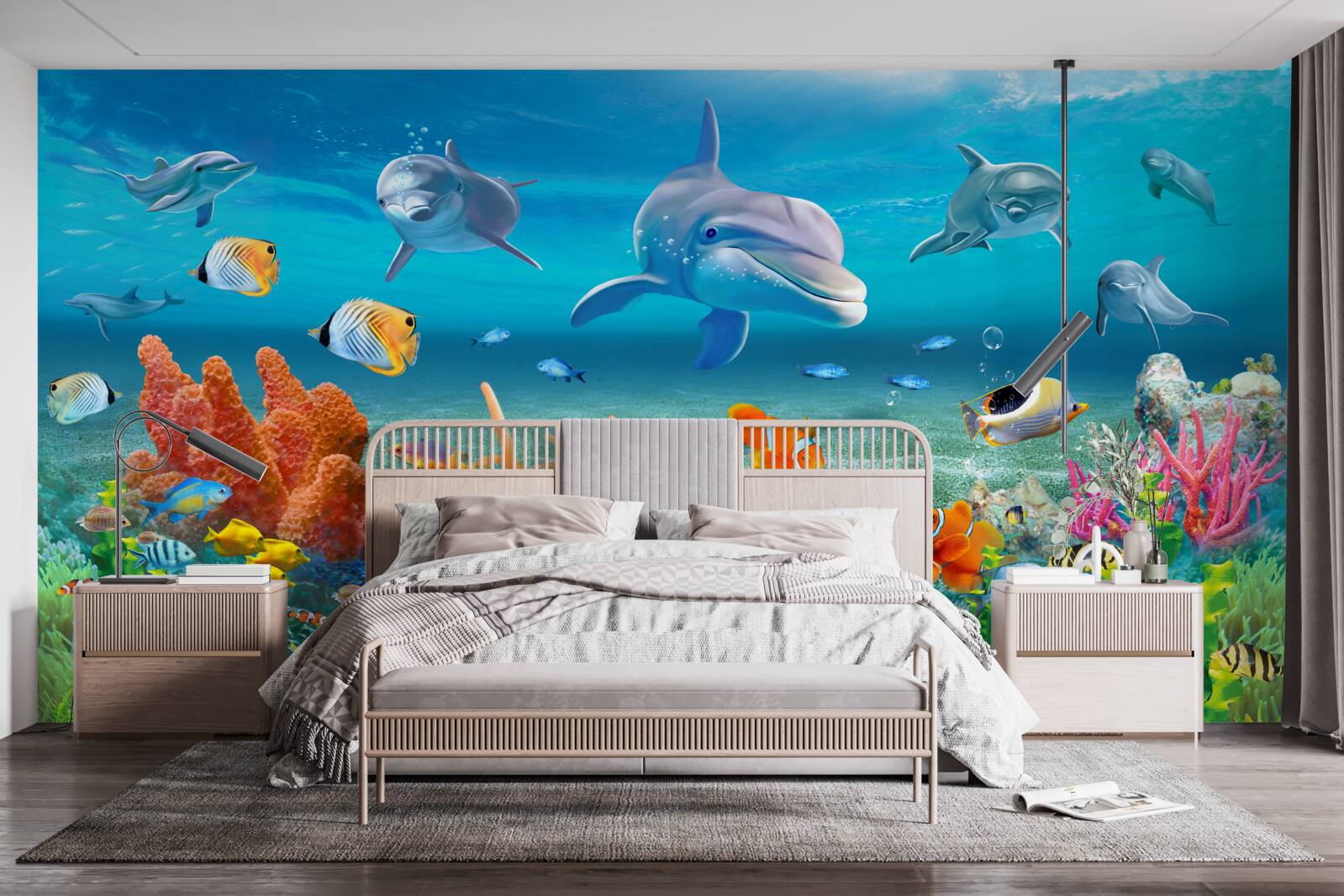 Papier peint un univers sous-marin coloré