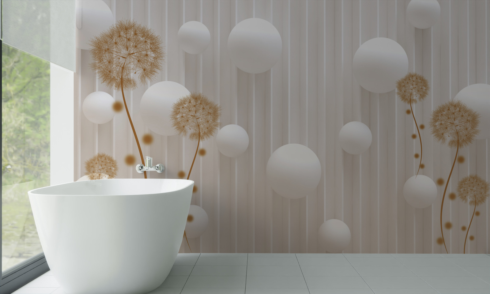 Papier peint des mille-pattes scintillants et des boules blanches flottant légèrement dans l'air