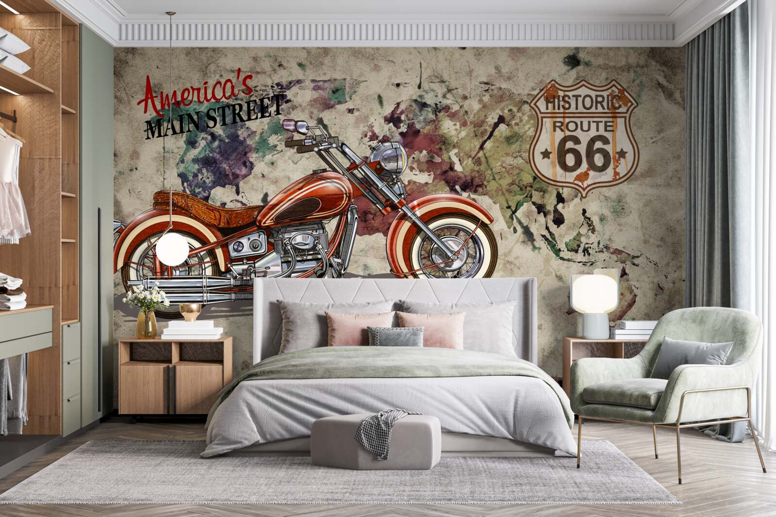 Papier peint moto élégante d'amérique