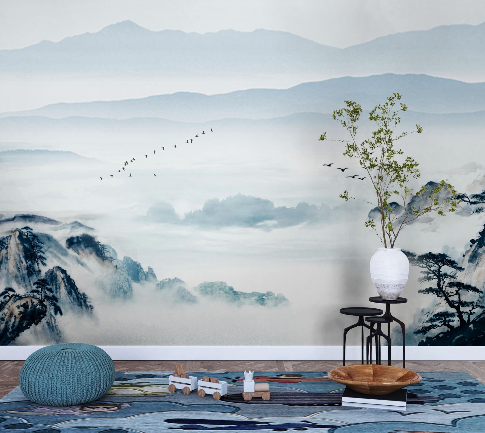 Papier peint nature brumeuse