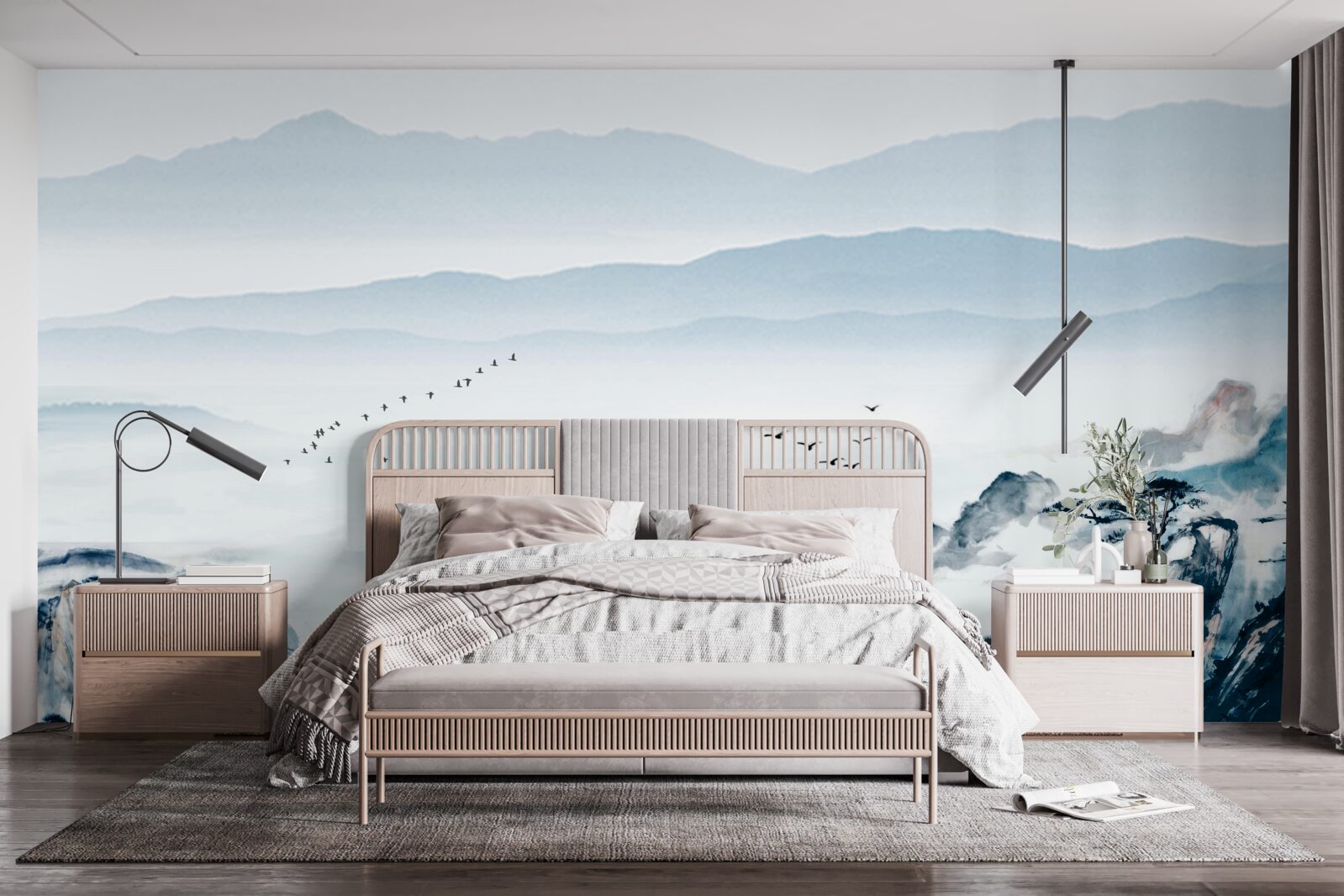Papier peint nature brumeuse