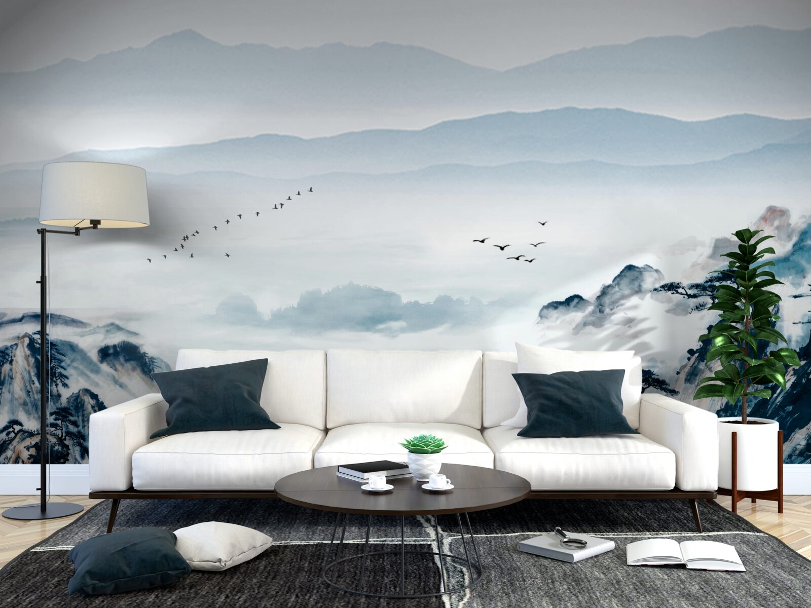 Papier peint nature brumeuse
