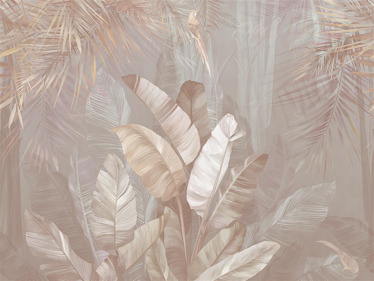 Papier peint bouquet de plumes multicolores