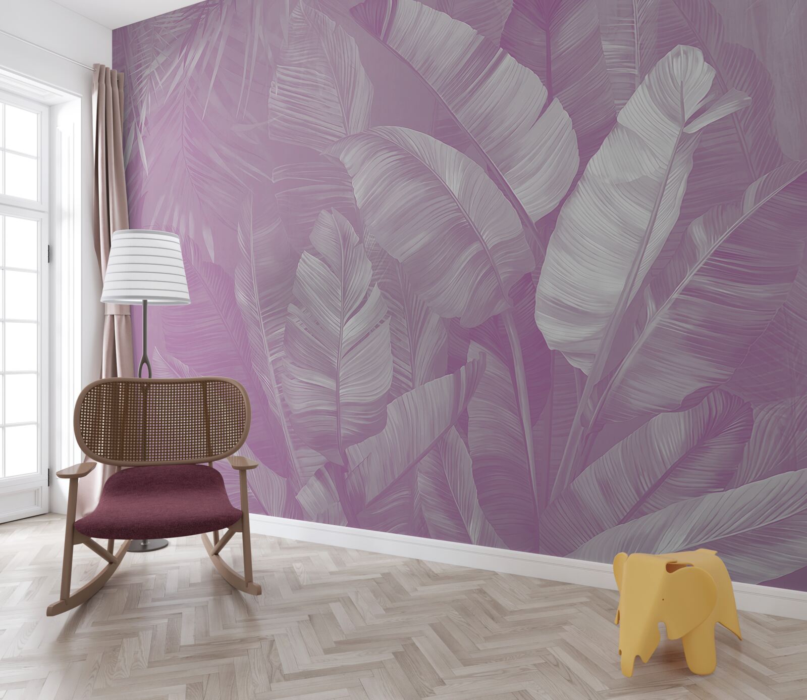 Papier peint combinaison de feuilles de lilas