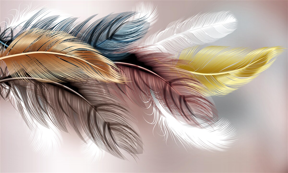 Papier peint plumes d'émeraude vintage