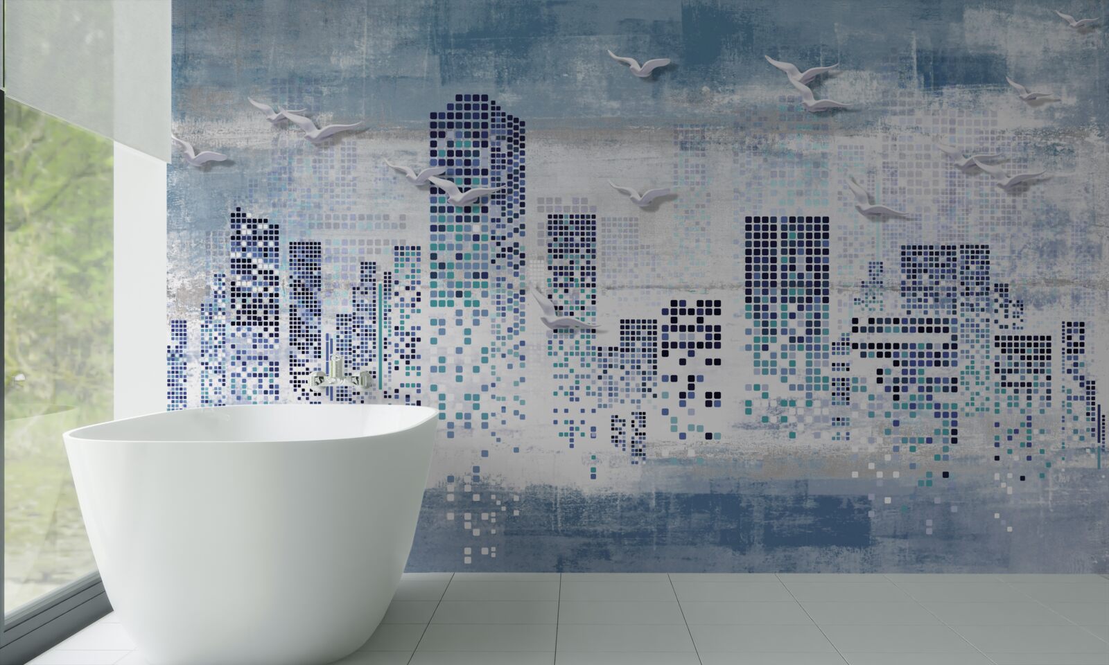 Papier peint New York pixellisé