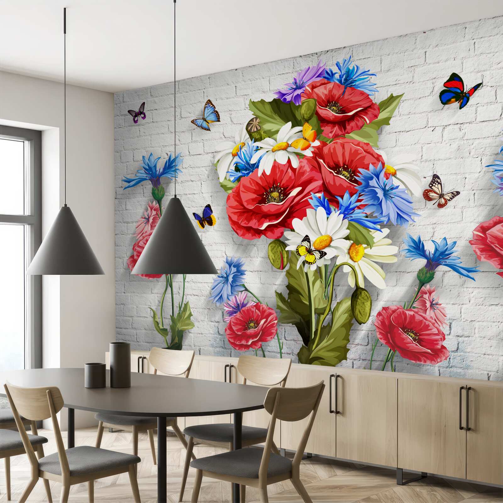 Papier peint des papillons et des fleurs remplis de la splendeur du printemps