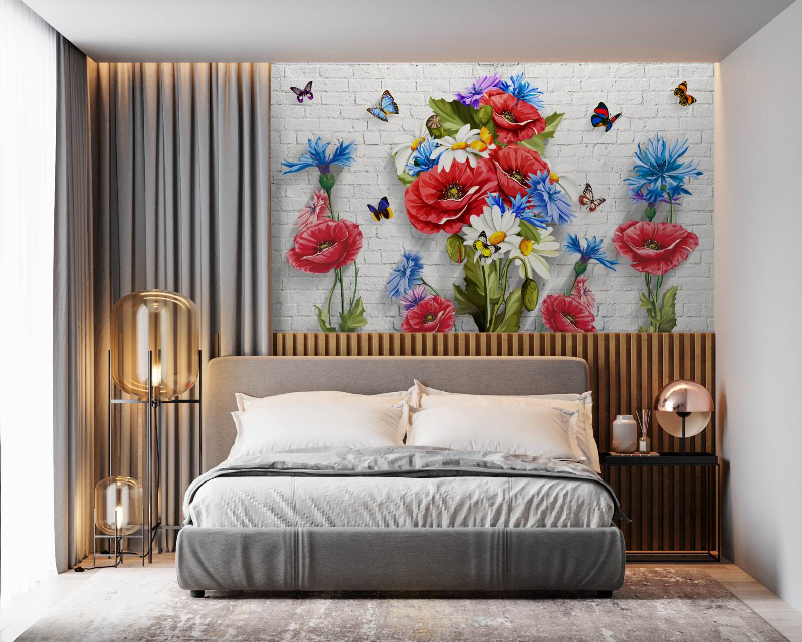 Papier peint des papillons et des fleurs remplis de la splendeur du printemps