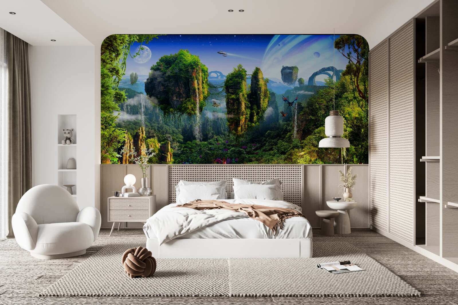 Papier peint ville verte dans un style fantastique