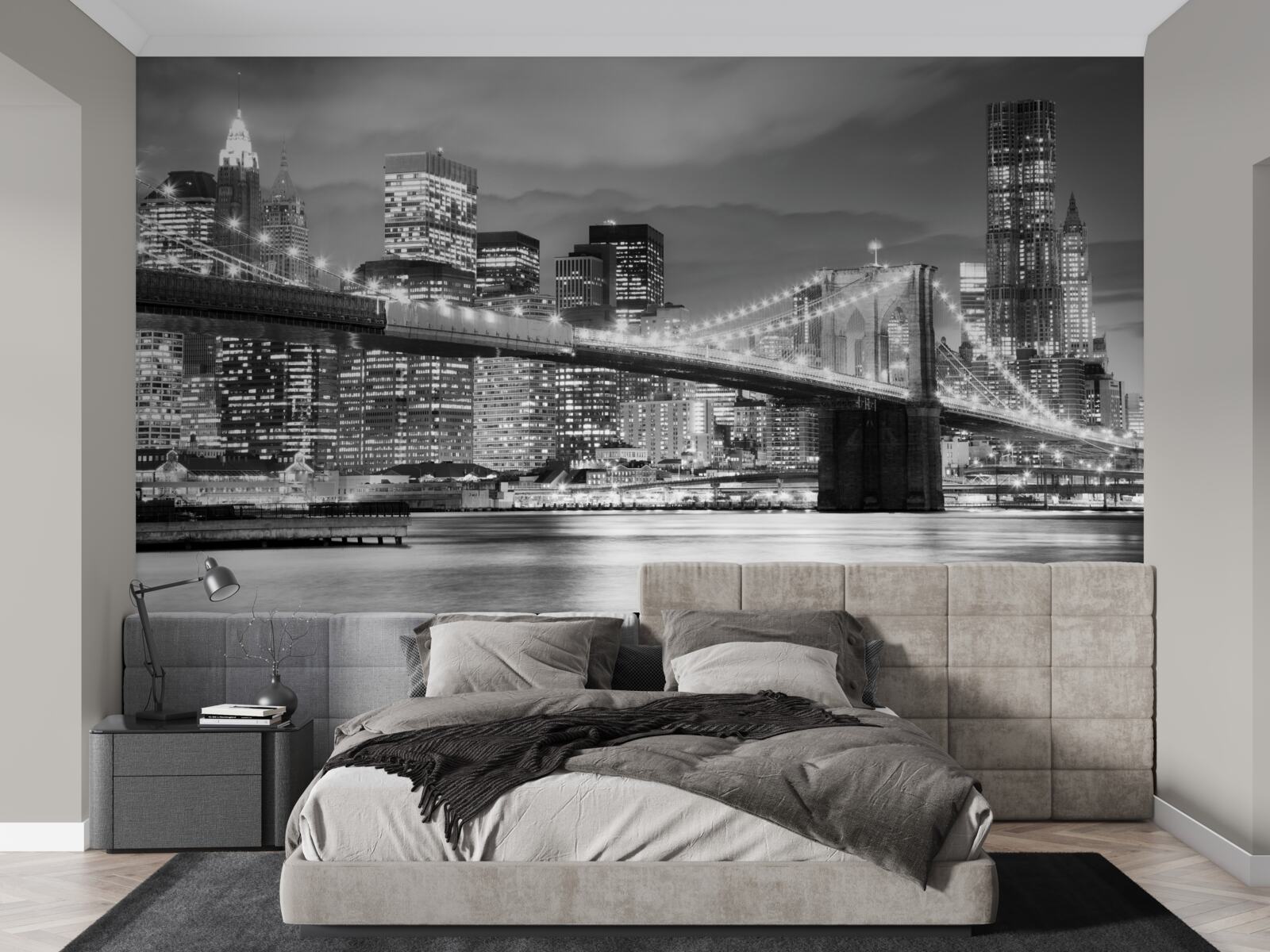 Papier peint new york en noir et blanc