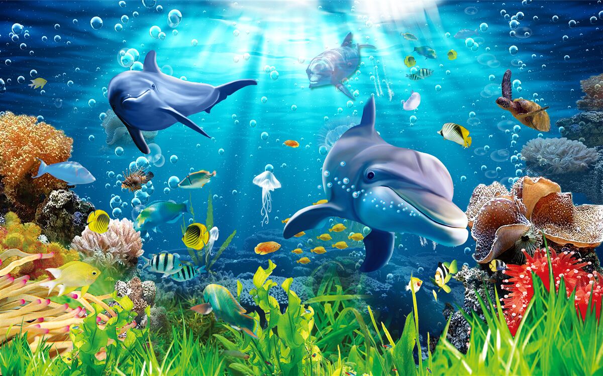 Papier peint un univers sous-marin fascinant