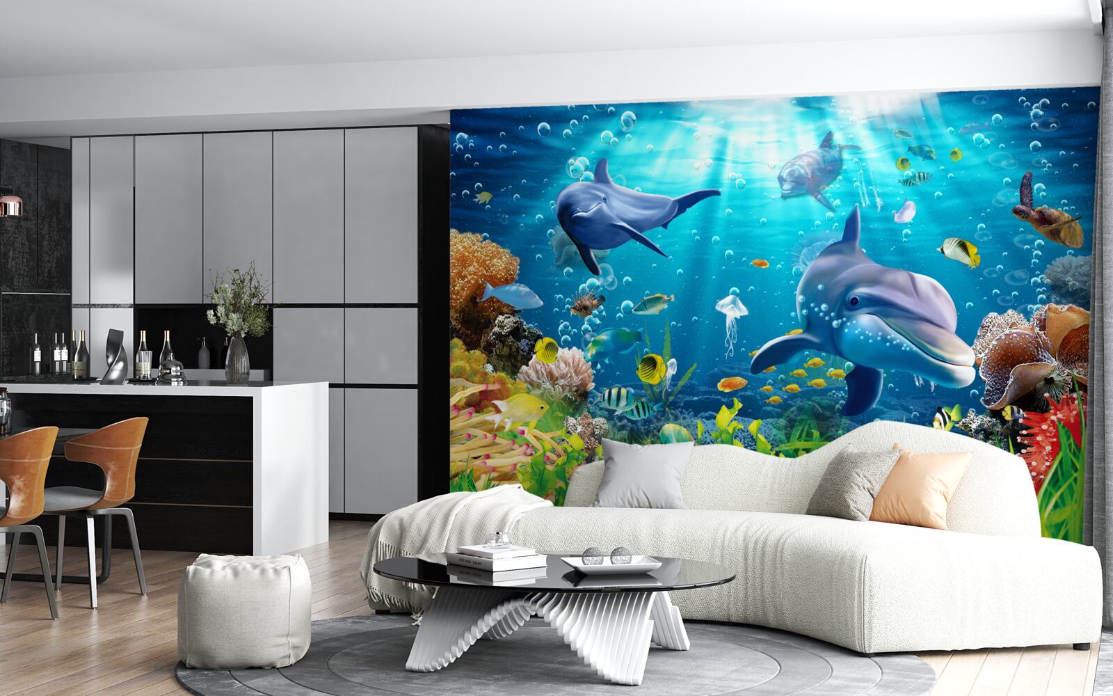 Papier peint un univers sous-marin fascinant