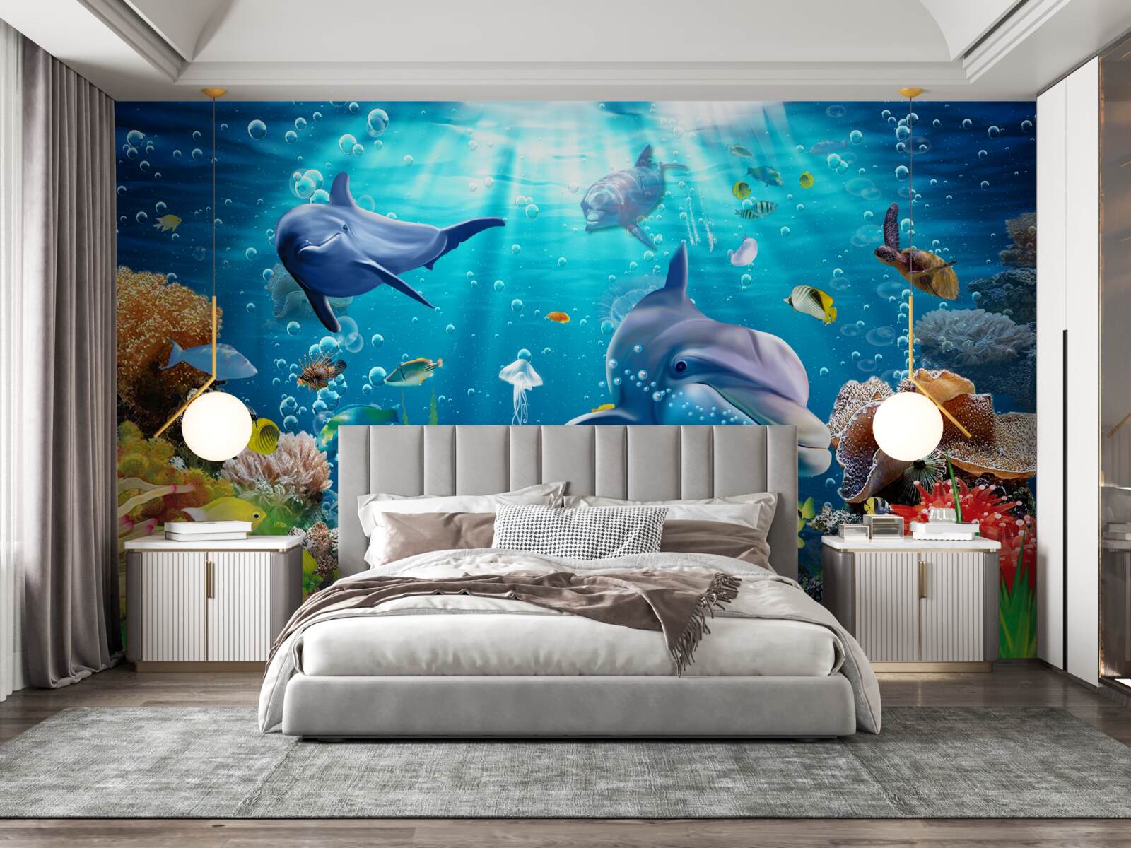 Papier peint un univers sous-marin fascinant