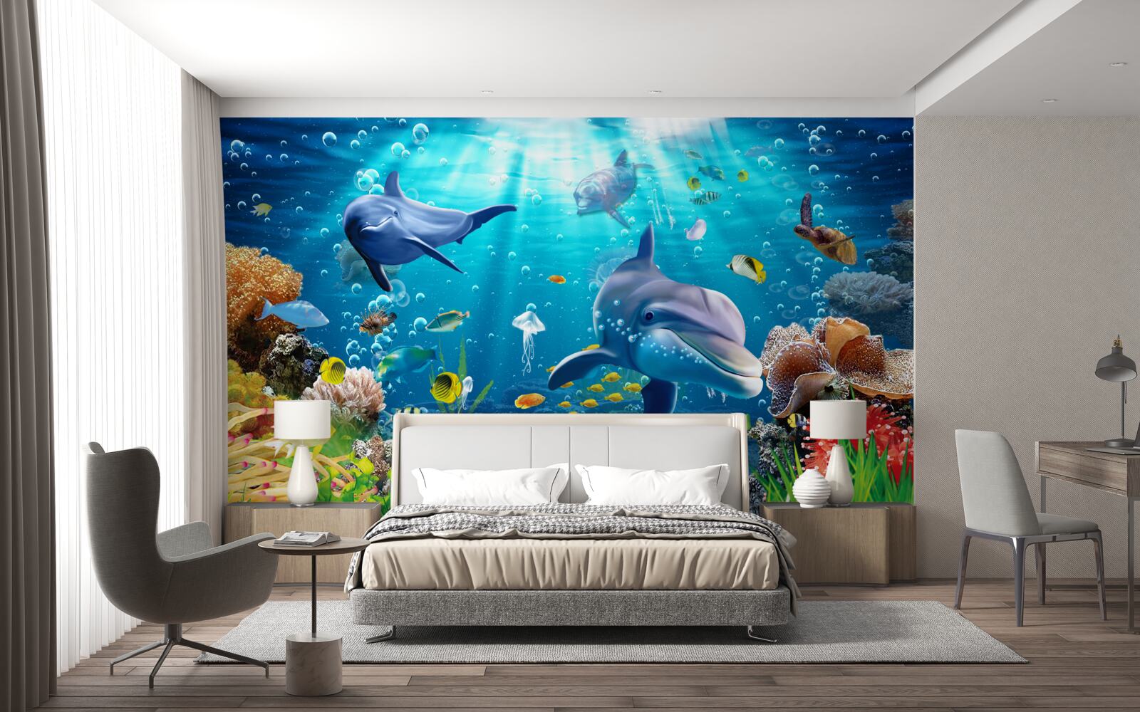 Papier peint un univers sous-marin fascinant