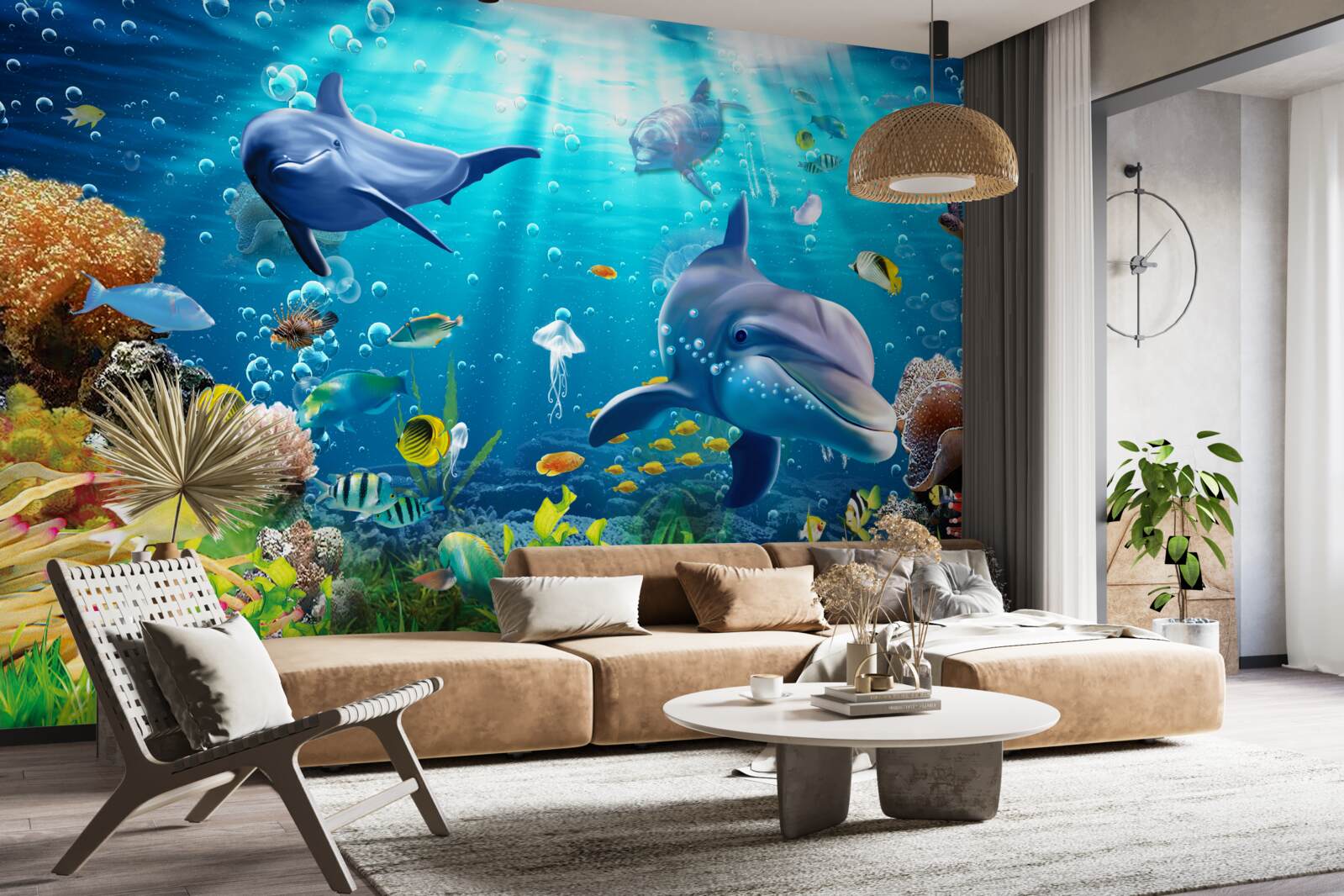 Papier peint un univers sous-marin fascinant