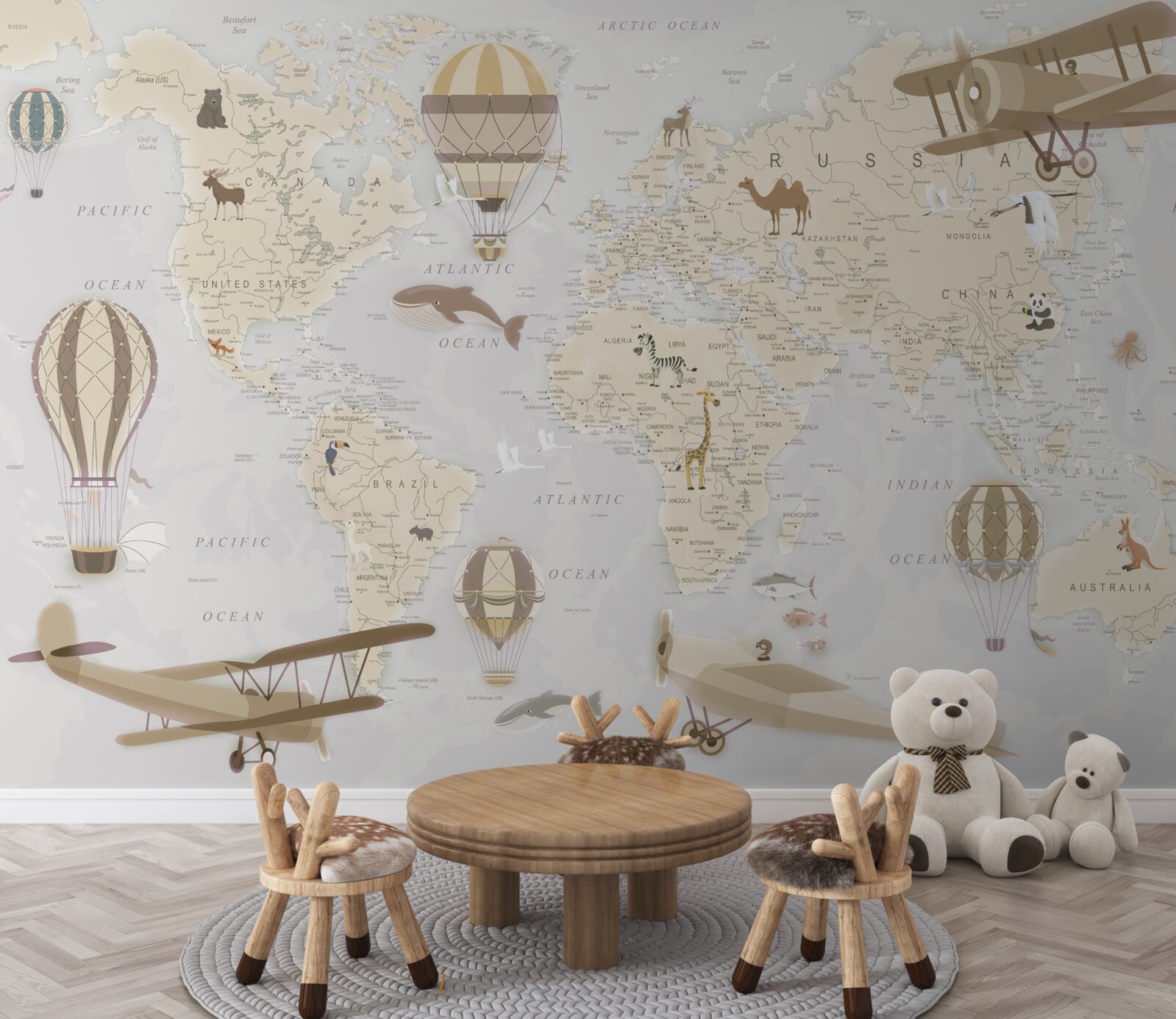 Papier peint carte du monde avec un maximum de détails