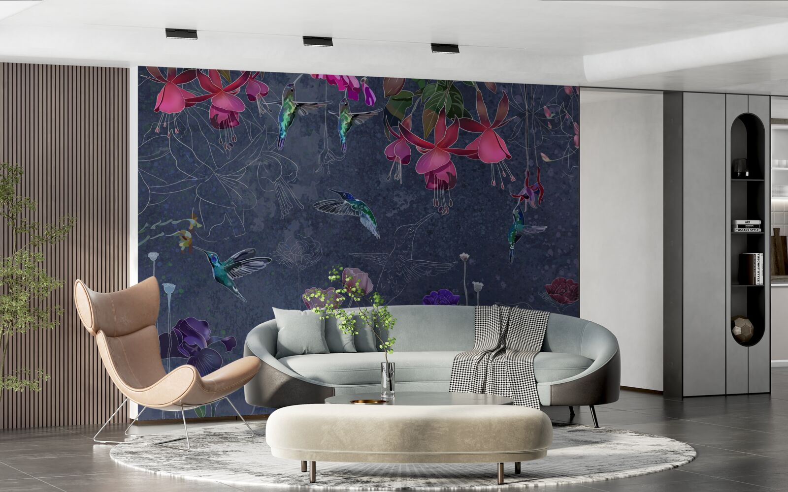Papier peint le nectar des fleurs est une boisson pour les colibris