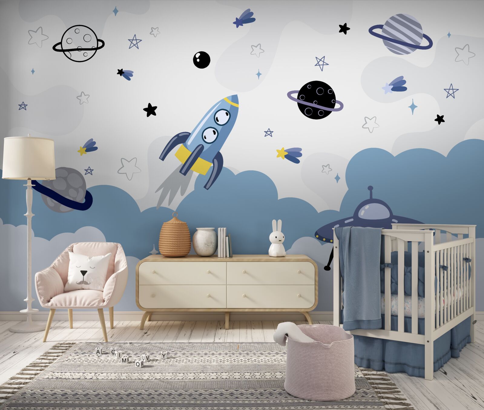 Papier peint les enfants sur l'espace