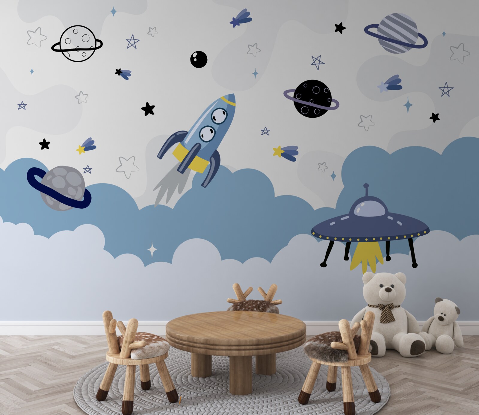 Papier peint les enfants sur l'espace