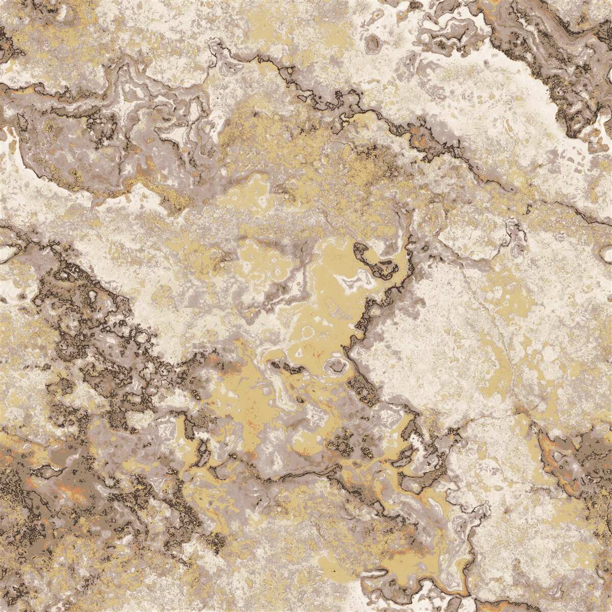 Papier peint dessin abstrait dans les tons beige et marron