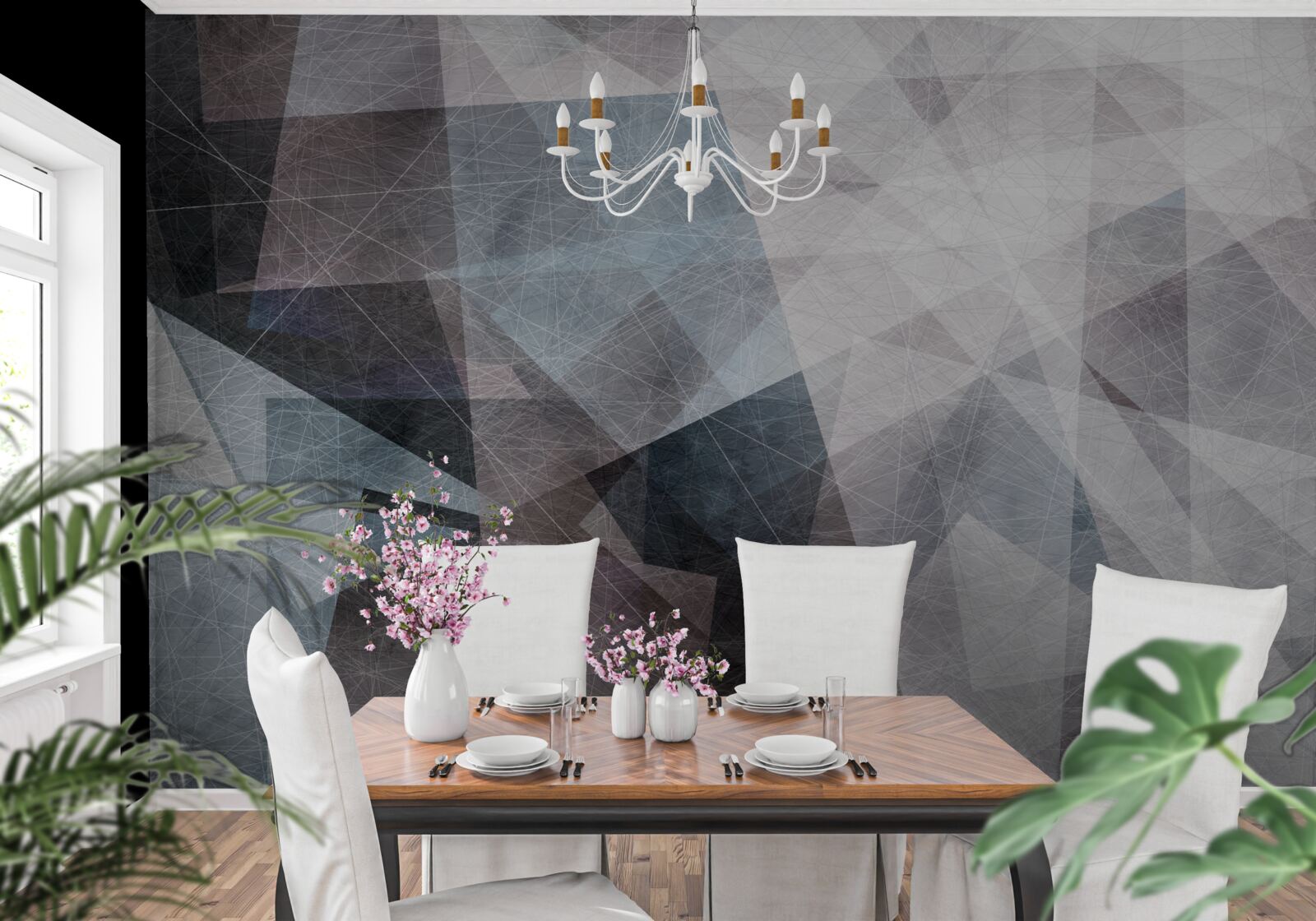 Papier peint abstrait contient des triangles gris