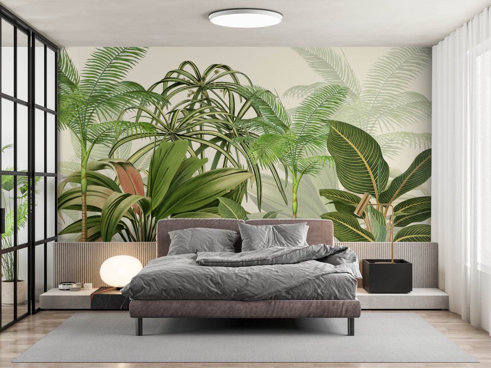 Papier peint les arbres tropicaux, y compris les palmiers