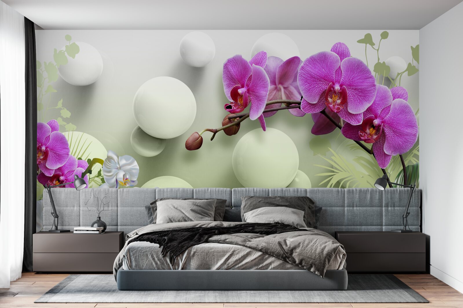 Papier peint des orchidées fascinantes à l'éclat fantaisiste