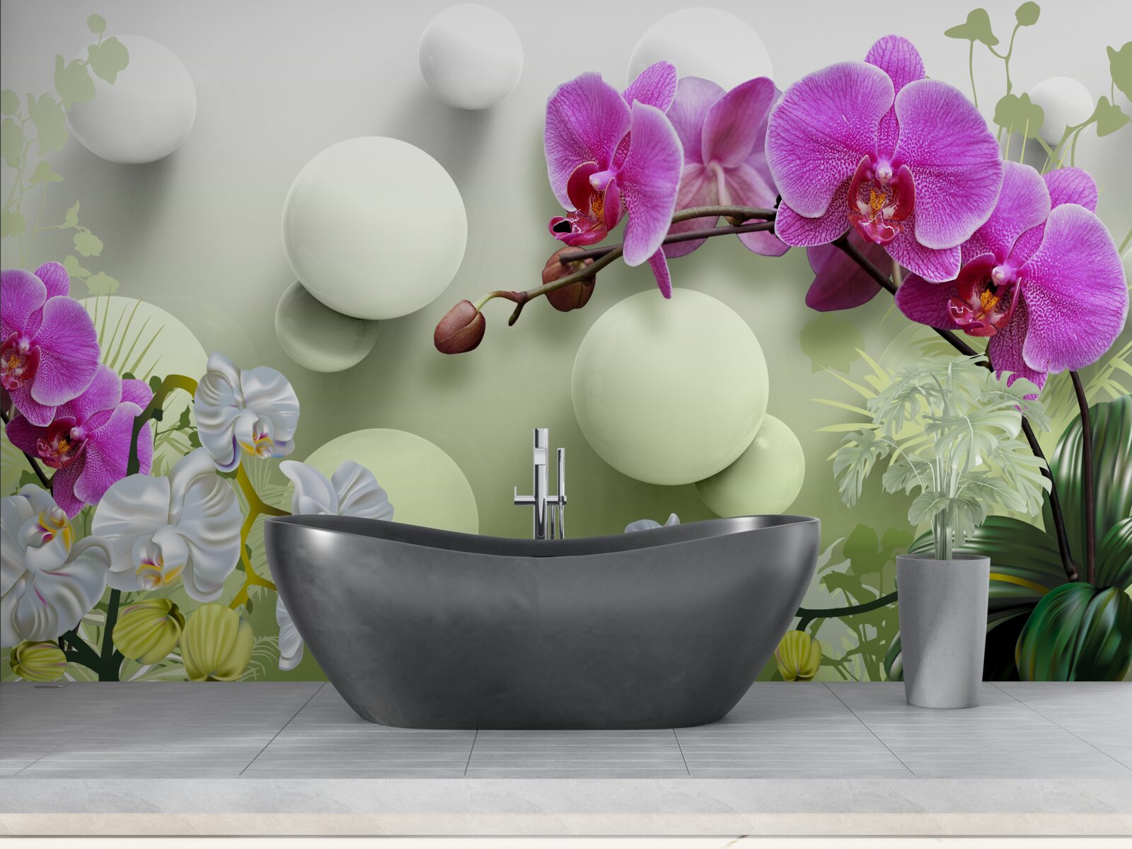 Papier peint des orchidées fascinantes à l'éclat fantaisiste