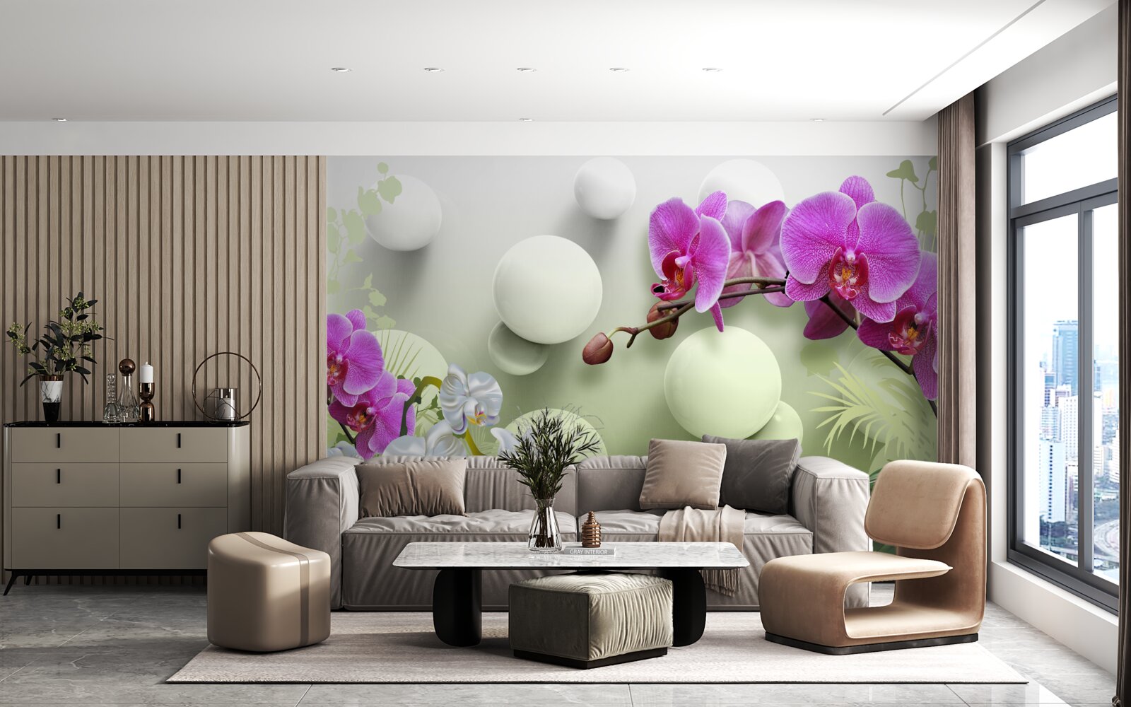 Papier peint des orchidées fascinantes à l'éclat fantaisiste