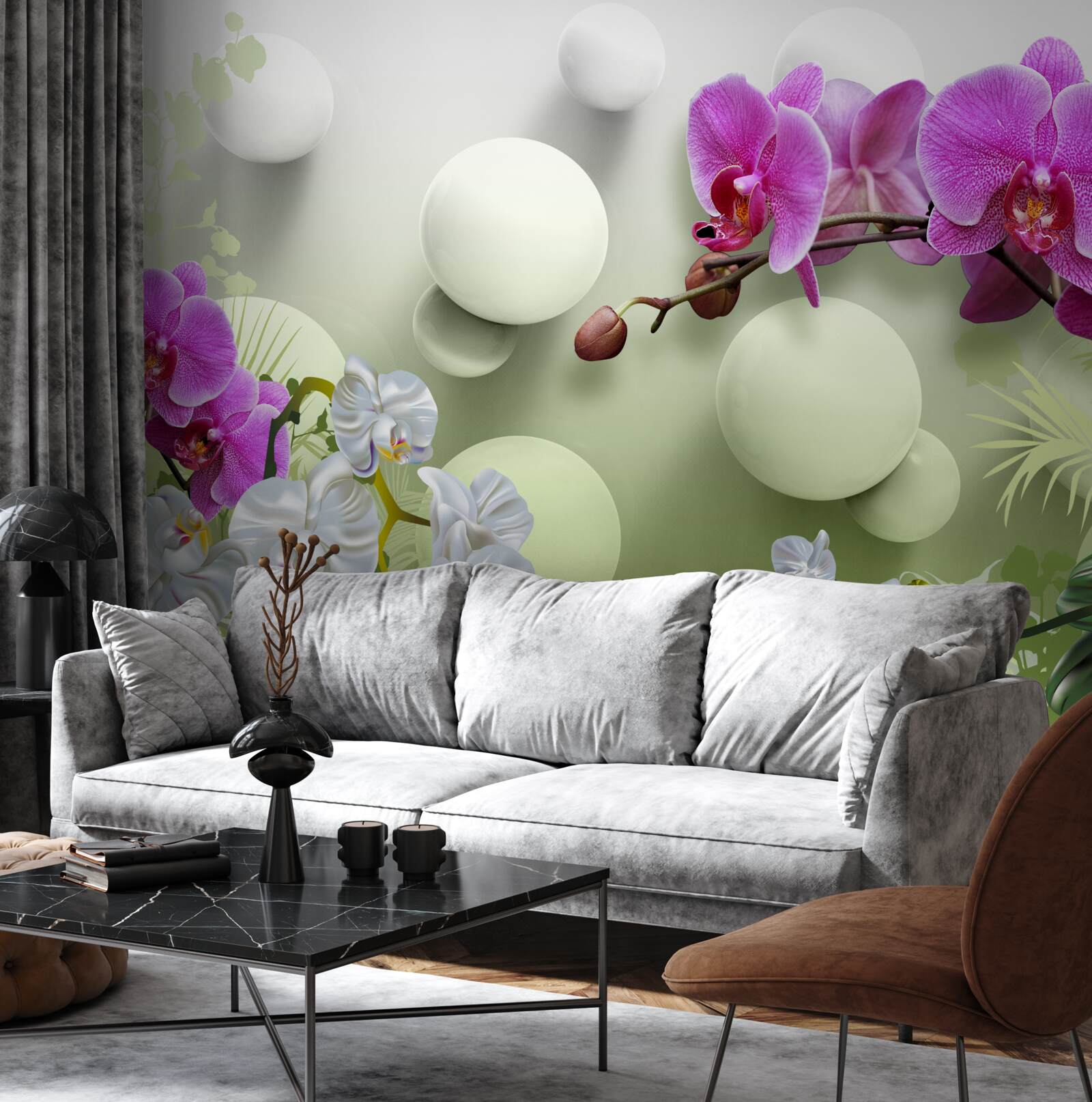 Papier peint des orchidées fascinantes à l'éclat fantaisiste