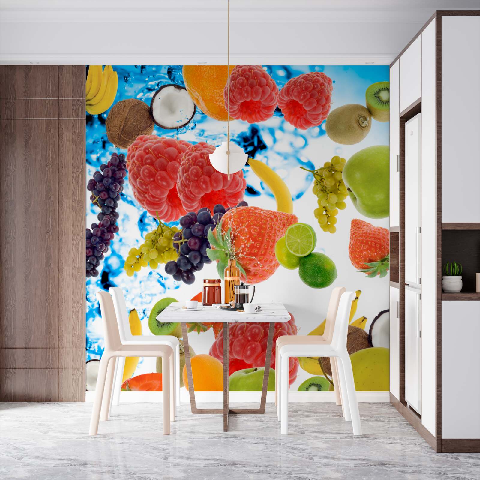 Papier peint un assortiment de fruits aux couleurs vives