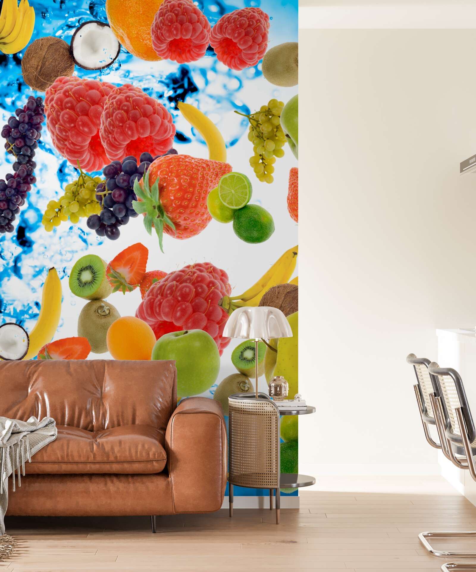 Papier peint un assortiment de fruits aux couleurs vives